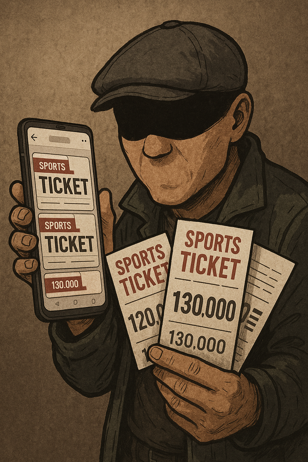 암표 거래상이 기존 가격보다 2배 이상의 가격으로 티켓을 팔고 있다. (사진=챗 GPT 이미지 생성)