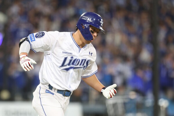 김영웅은 4회 한화 선발 류현진 상대 3점 홈런을 때려냈다. (사진=삼성)