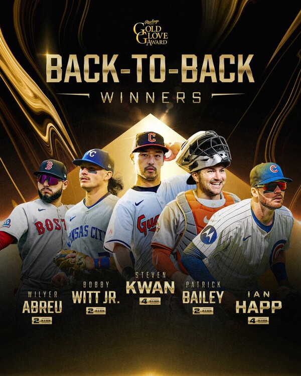연속 수상자들(사진=MLB 공식 SNS)