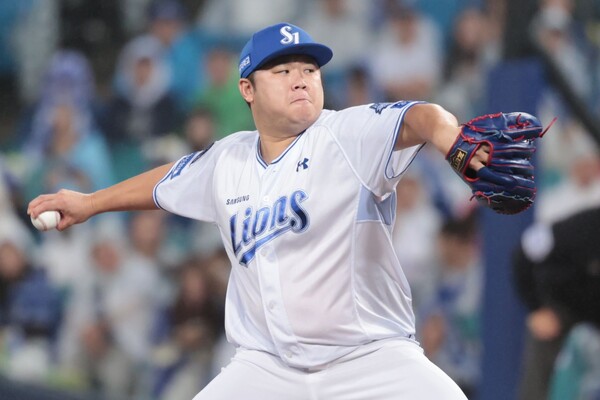 이승현은 지난 13일 대구에서 열린 SSG 상대 준PO 3차전에서 0.2이닝 무실점을 기록했다. (사진=삼성)