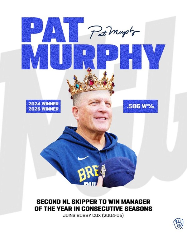 팻 머피 감독(사진=밀워키 브루어스 SNS)