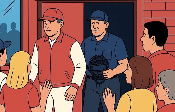 고교야구 감독과 심판이 경기 전날 부적절한 만남을 가졌다는 의혹이 제기돼 고교야구계에서 논란이 되고 있다(사진=챗 GPT 생성 이미지)