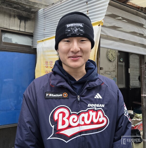 두산 베어스 곽빈이 지난 25일 취재진과 인터뷰했다. (사진=더게이트 황혜정 기자)