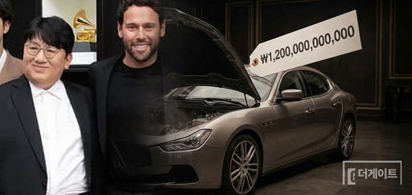 방시혁 하이브 의장과 스쿠터 브라운 전 이타카 홀딩스 대표